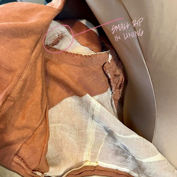 1940s brown linen a line midi dress decorative button front vintage medium - Picture 12 of 13